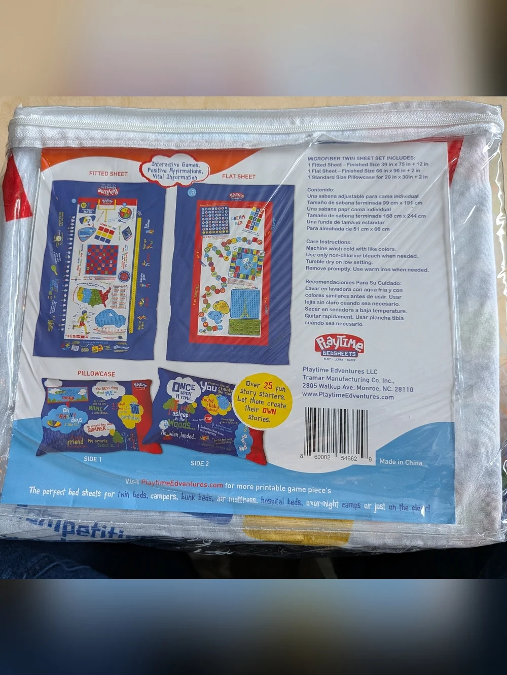 Playtime Edventures Interactive Twin Sheet Set NIP